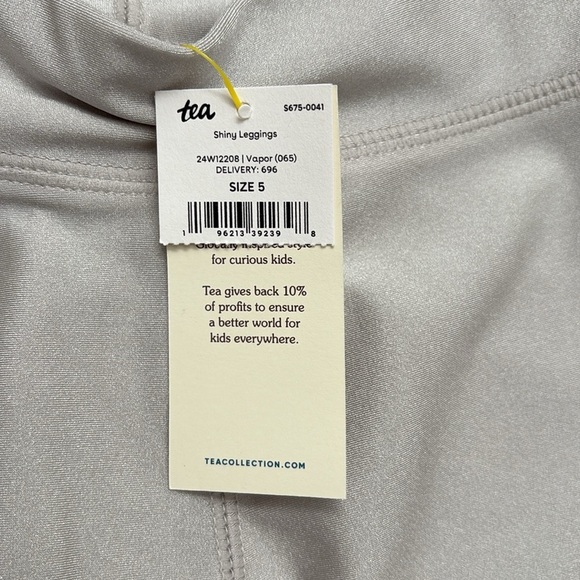 Tea Collection Girls Shiny Leggings Size 5 Vapor Pants Pull On Play Toddler A8 - Picture 3 of 5